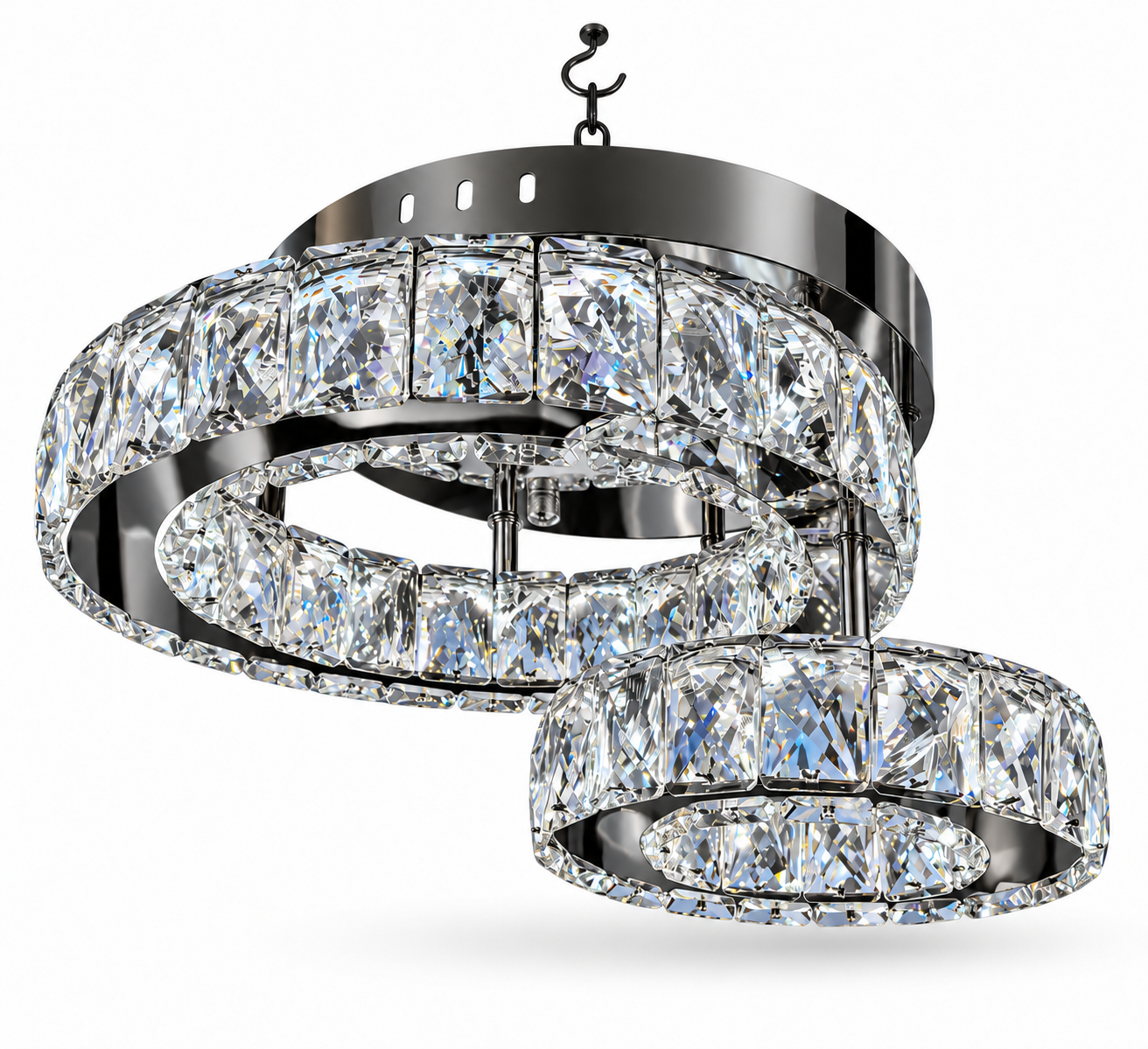 LED φωτιστικό οροφής "crystal 2 ring"
